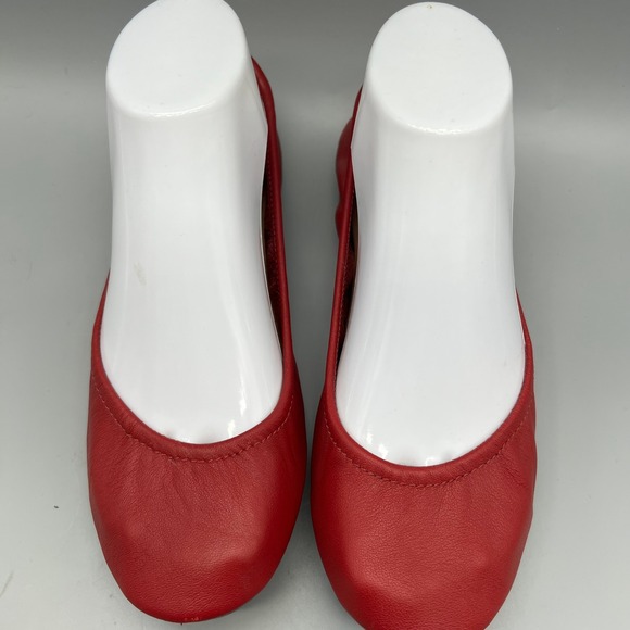 Tieks by Gavrieli Cardinal Red Leather Ballet Flats Womens Size 7 Foldable Shoes - Picture 2 of 6